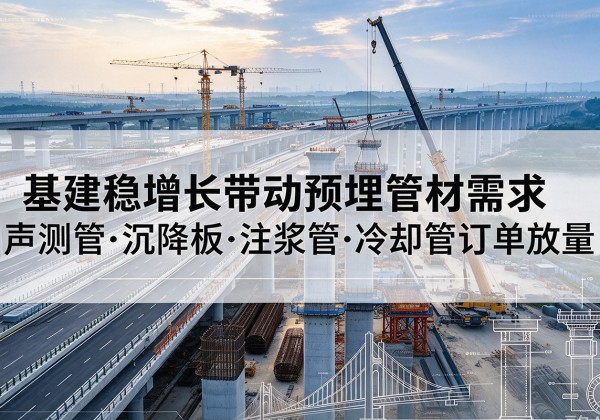 奉新基建稳增长带动预埋监测管材需求，声测管、沉降板、注浆管订单持续放量